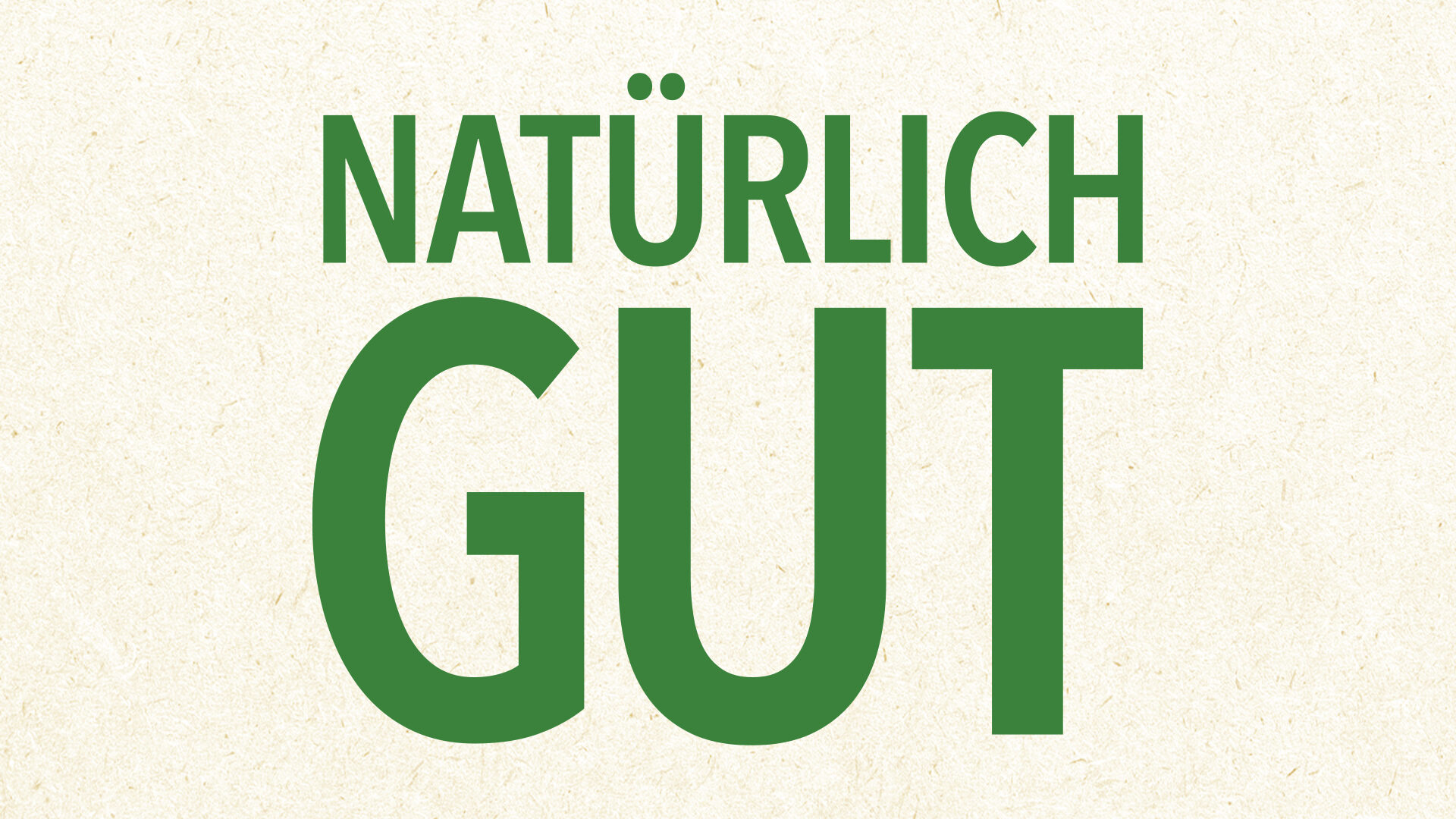 Grünes Natürlich Gut Logo auf Beigem Hintergrund