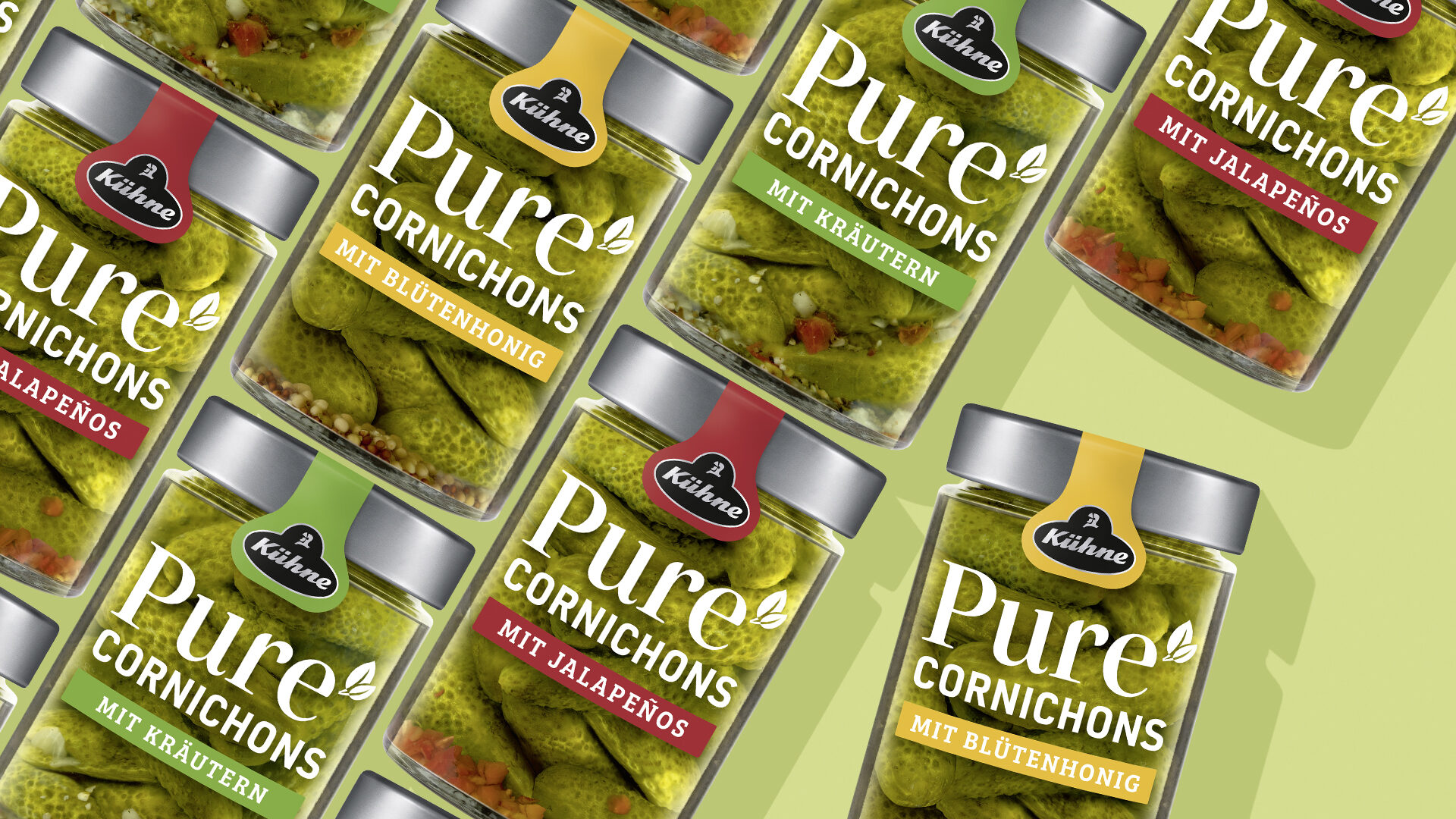 Different Variante of Kühne Pure Cornichons